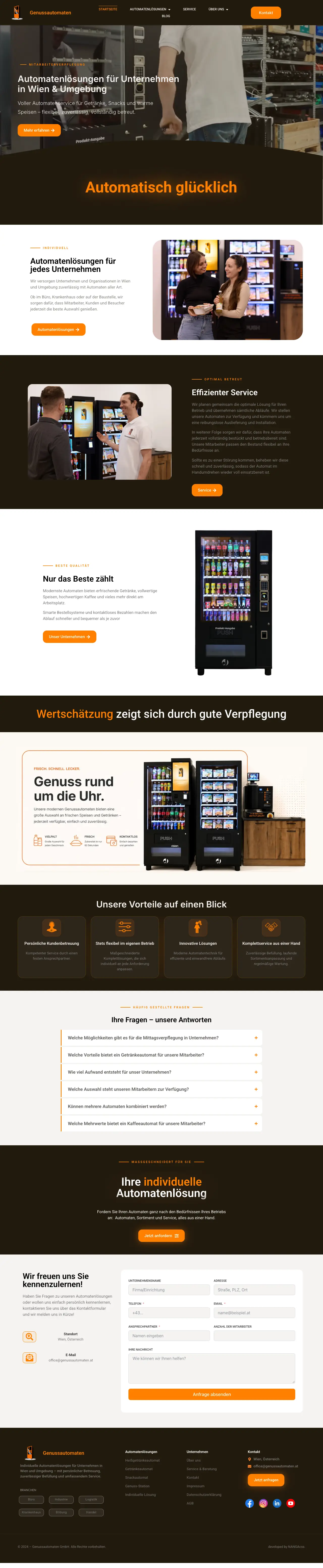 Desktop view of the Genussautomaten website